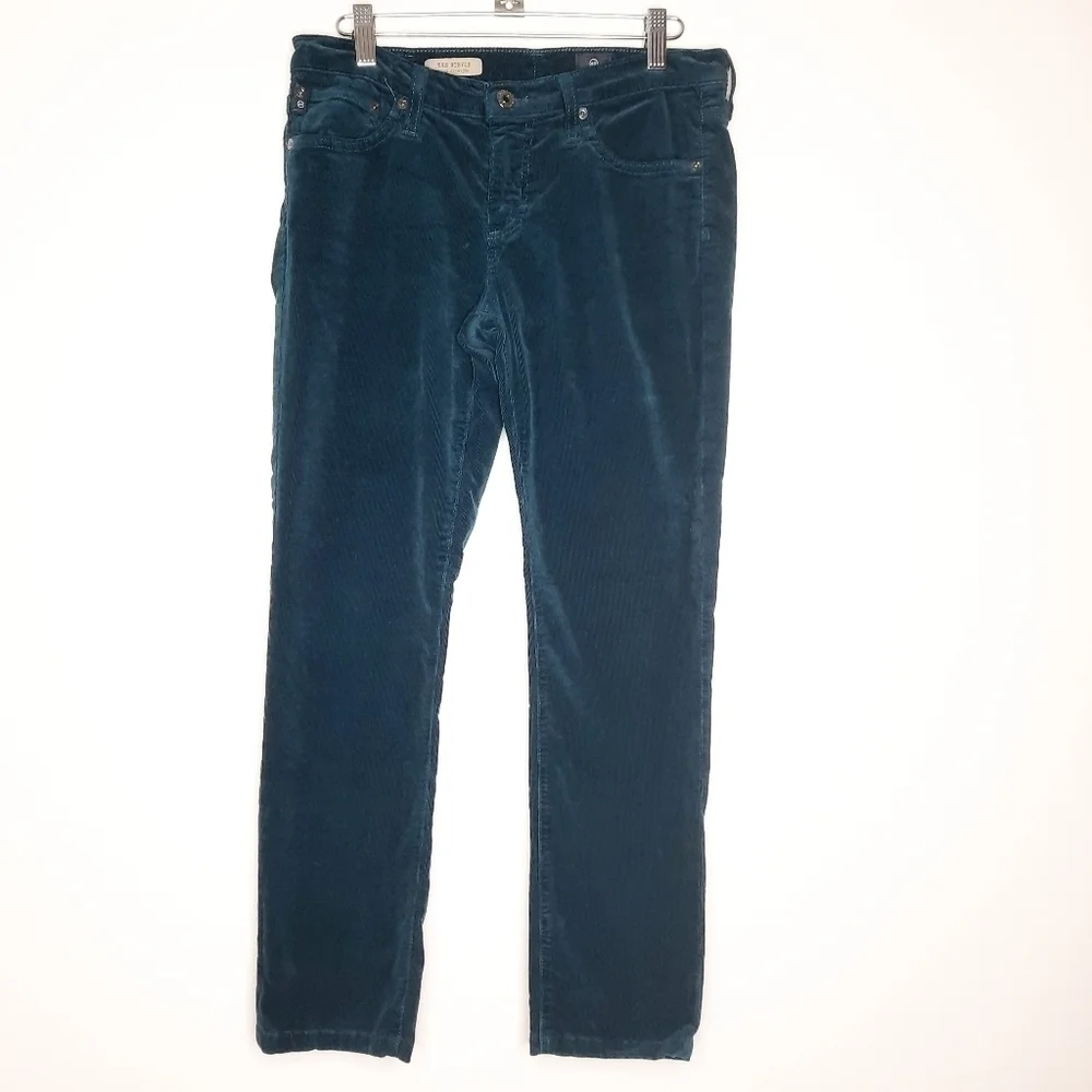 Adriano Goldschmidt Teal Stevie Slim Straight Corduroy Jeans 28R